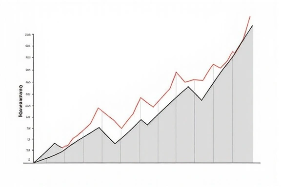 Chart showing upward trend in market investments