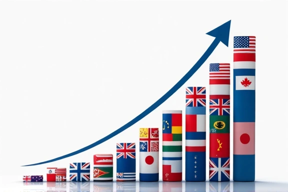 Infographic illustrating global economic growth