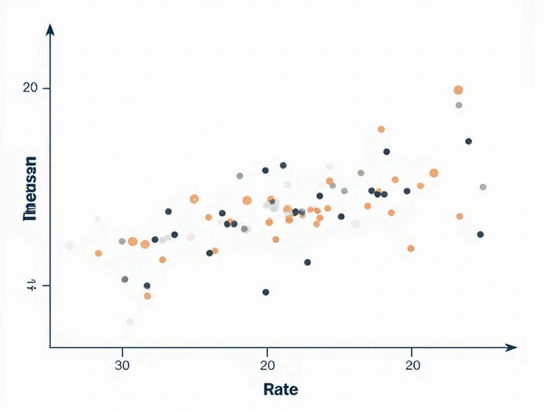 Scatter plot showing correlation between interest rates and housing prices